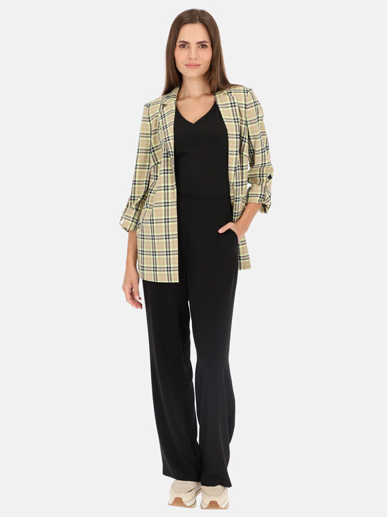 L’AF L’AF Marynarka Beżowy blazer damski w kratkę L'AF Roxa 42 Beżowy Regular Fit