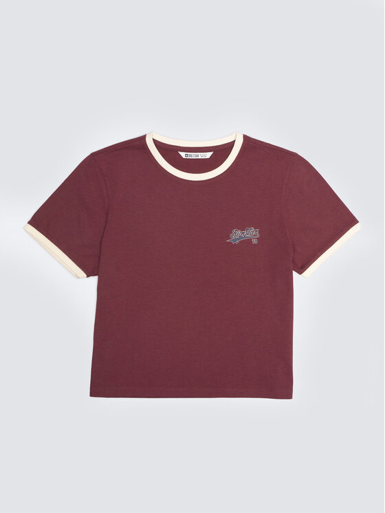 BIG STAR BIG STAR T-Shirt KOLA Bordowy Basic Fit