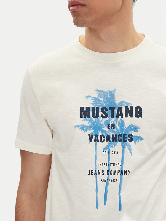 Mustang Mustang T-Shirt Austin 1016490 Biały Regular Fit