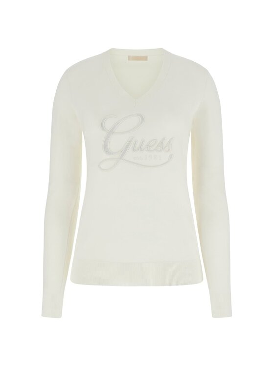 Guess Guess Пуловер 180350 Бял Classic Fit
