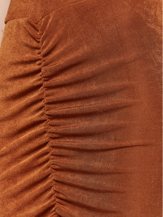 Gonna midi Camilla Marrone Slim Fit