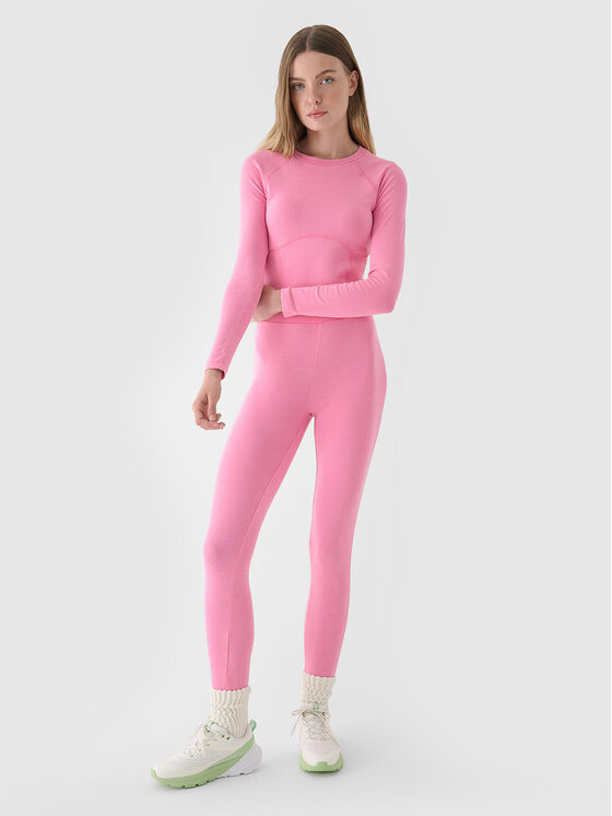 4F 4F S dlhými rukávmi 4FRAW24TLONF503-54S Ružová Slim Fit