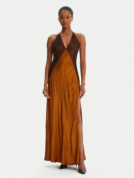 BARDOT Sukienka wieczorowa Estrella Haltrel 59977DB Brązowy Regular Fit