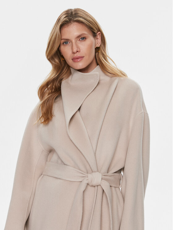 Calvin Klein Calvin Klein Płaszcz wełniany K20K206746 Beżowy Relaxed Fit