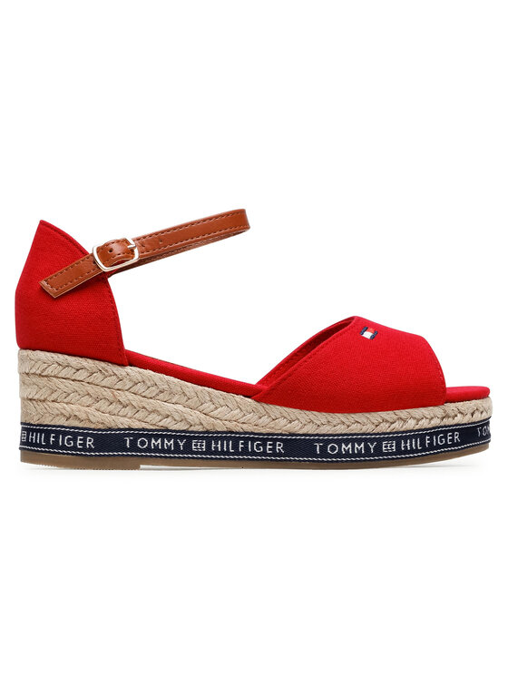 Tommy Hilfiger Tommy Hilfiger Espadryle Rope Wedge Sandal T3A2-31056-0048 M Czerwony