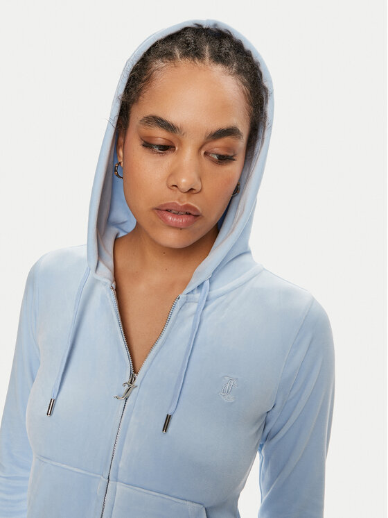 Juicy Couture Juicy Couture Majica dugih rukava Robertson JCAP176 Svijetloplava Slim Fit