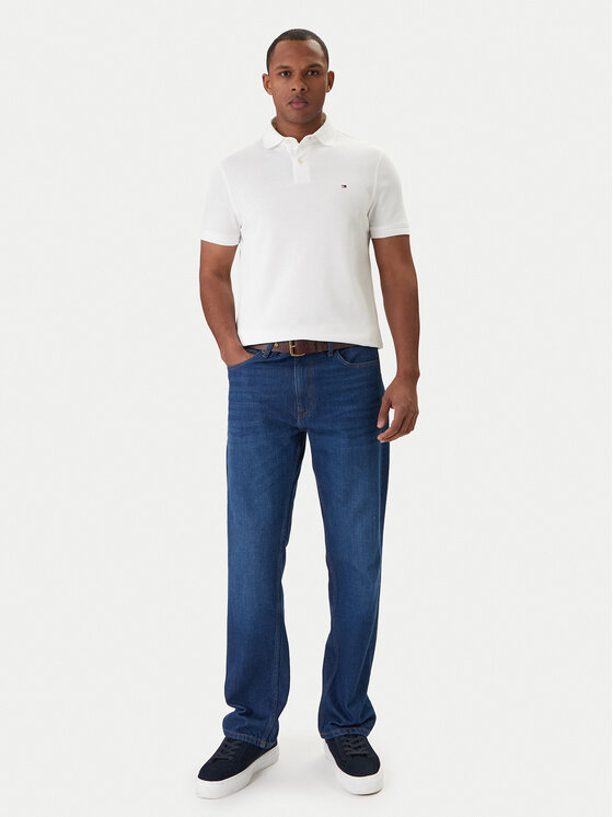 Tommy Hilfiger Tommy Hilfiger Тениска с яка и копчета 1985 MW0MW17770 Бял Regular Fit