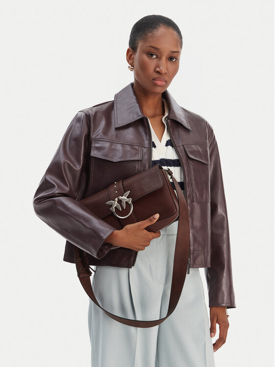 PINKO PINKO Taška Love One Slouchy Zip Classic AI 25-26 PLTT 105081 A2JG Hnědá
