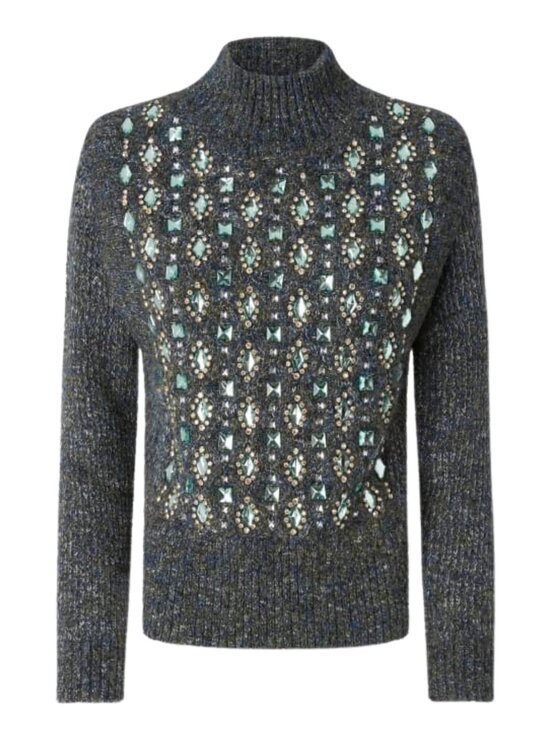 PINKO PINKO Dolcevita Maglia dolcevita mouliné Verde Regular Fit