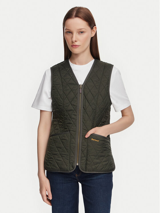 Barbour Vestă Fleece Betty LLI0003OL71 Verde închis Regular Fit