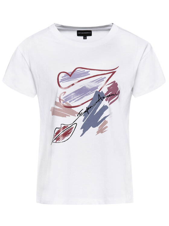 Emporio Armani Majica 6G2T7U 2J53Z 0100 Bela Regular Fit