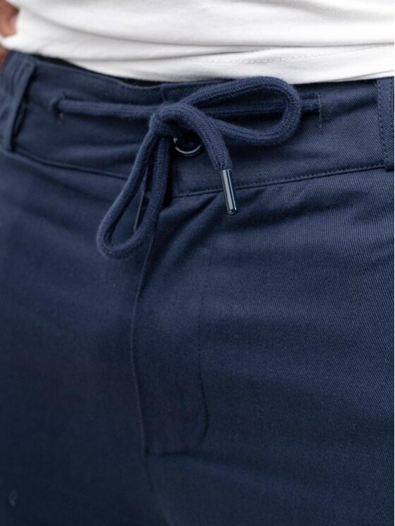 Jigga Wear Jigga Wear Spodnie materiałowe Chino Granatowe crown modne XL Niebieski Regular Fit