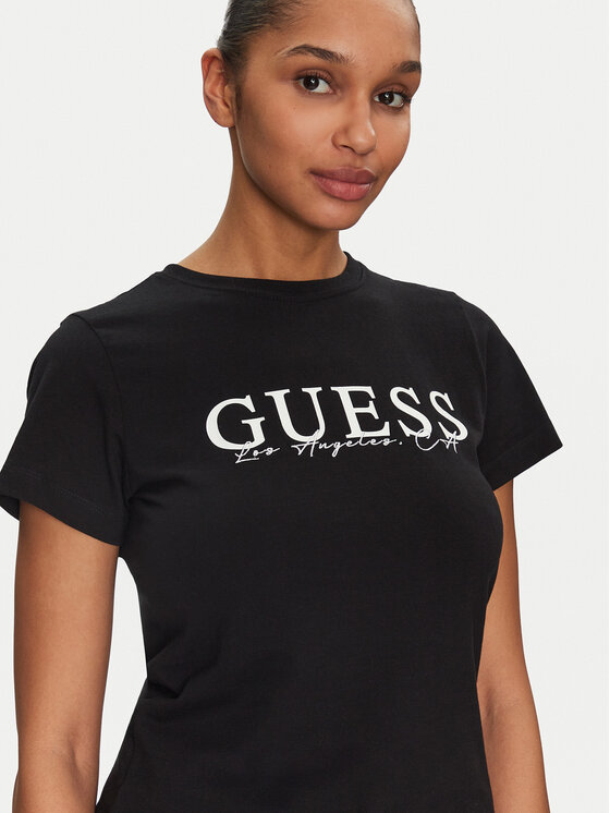 Guess Guess Tricou V5GI15 J1314 Negru Slim Fit