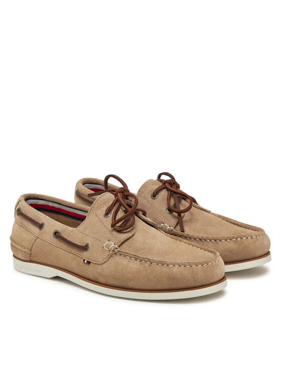 Tommy Hilfiger Tommy Hilfiger Cipele Th Boat Shoe Core Suede FM0FM05387 Bež