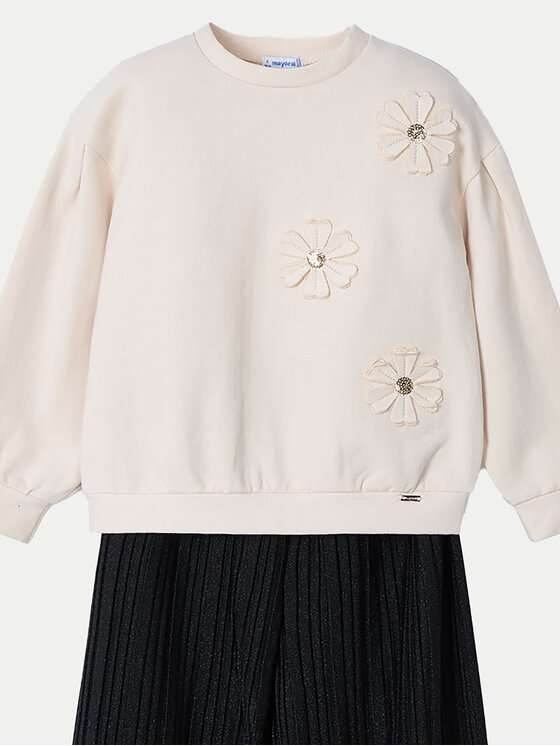 Mayoral Mayoral Komplet bluza i spodnie materiałowe 4551 Beżowy Regular Fit