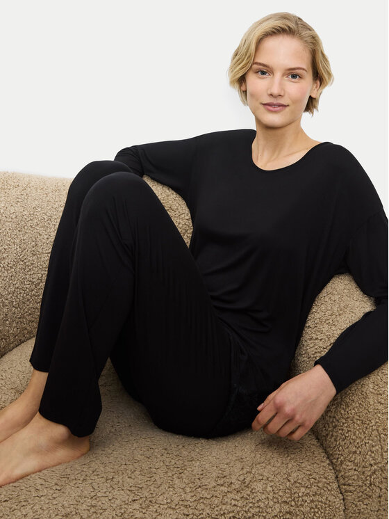 Triumph Triumph Pijama Timeless Sensuality 10221061 Negru Regular Fit