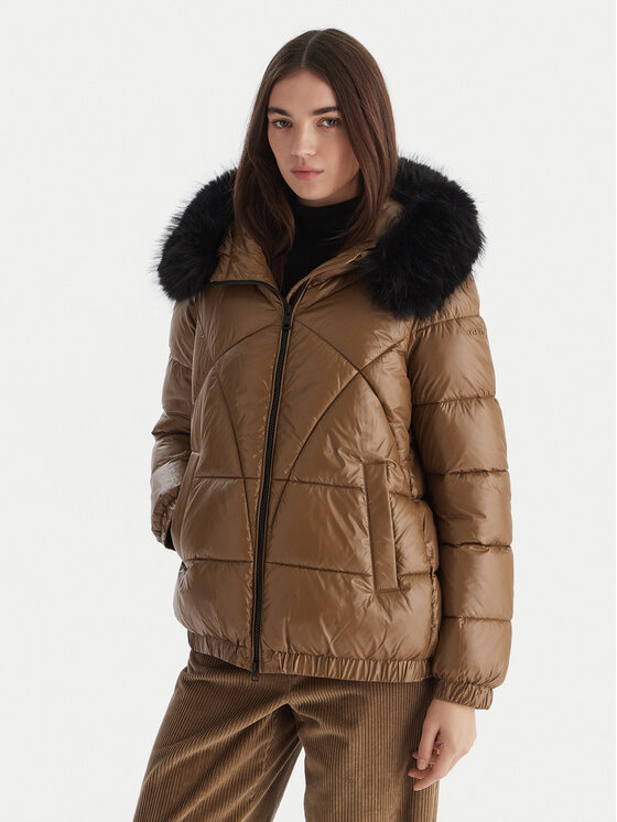 Geox Geox Zimska jakna Backsie W5628S T3121 F5212 Smeđa Oversize