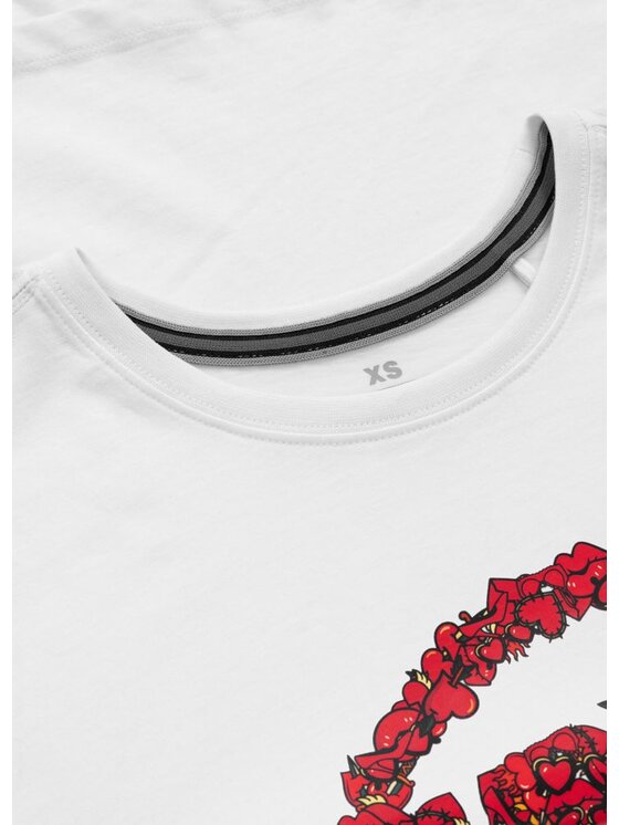 PITBULL PITBULL T-Shirt LOGO HEARTS Biały Regular Fit