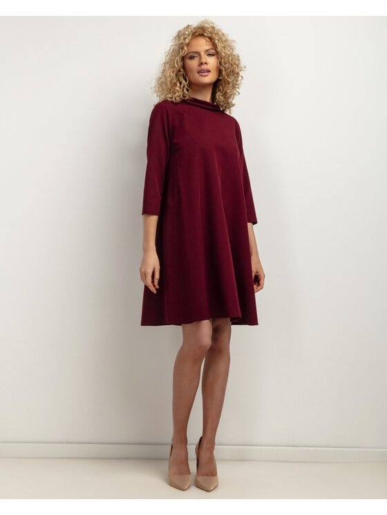 Tessita Tessita Sukienka koktajlowa SUKIENKA_T442 _11_XS Bordowy Loose Fit