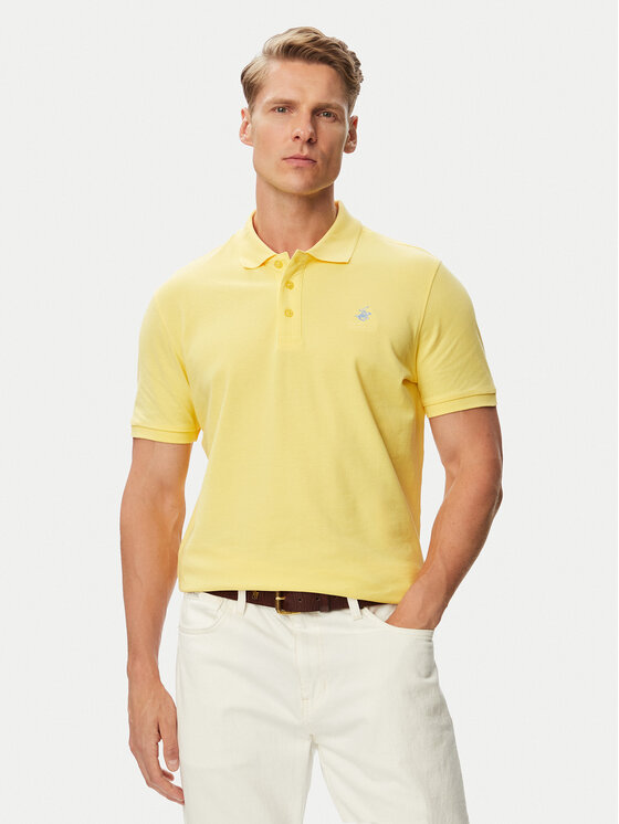 Beverly Hills Polo Club Beverly Hills Polo Club Polo särk P-SS26M-P42560_BBU Kollane Regular Fit