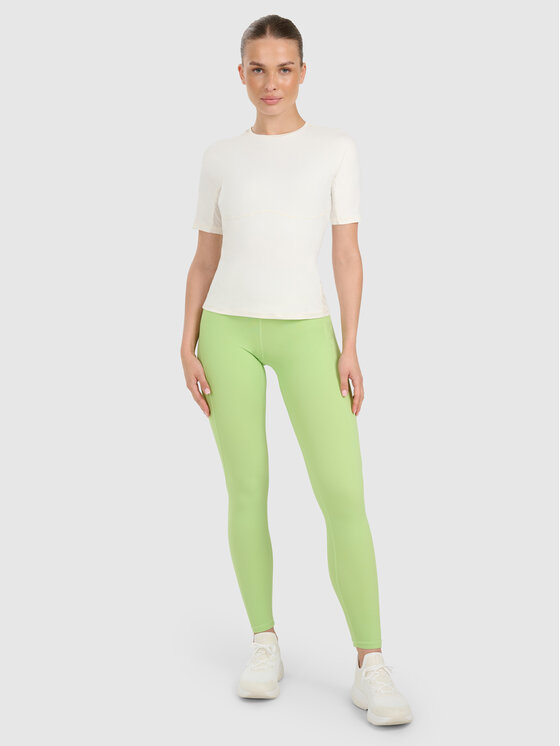 4F 4F Koszulka techniczna TRAINING Kremowy Slim Fit