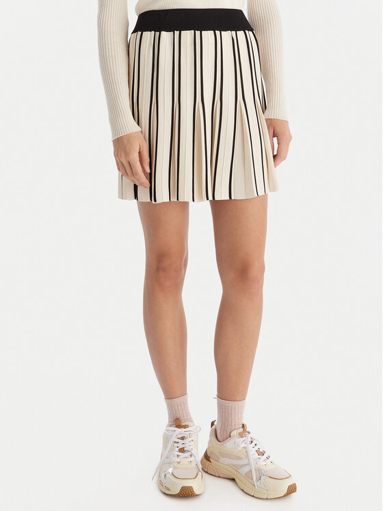 Guess Guess Fustă plisată V5GD00 Z3D60 Écru Regular Fit