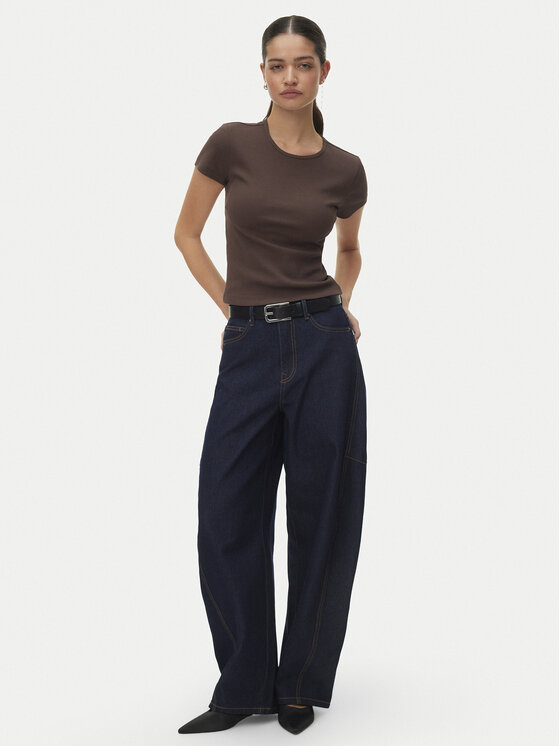 Vero Moda Vero Moda Póló Chloe 10306894 Barna Tight Fit