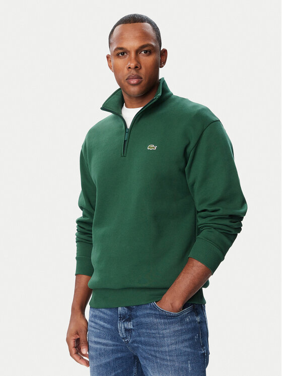 Lacoste Lacoste Bluza SH8866 Zielony ciemny Regular Fit