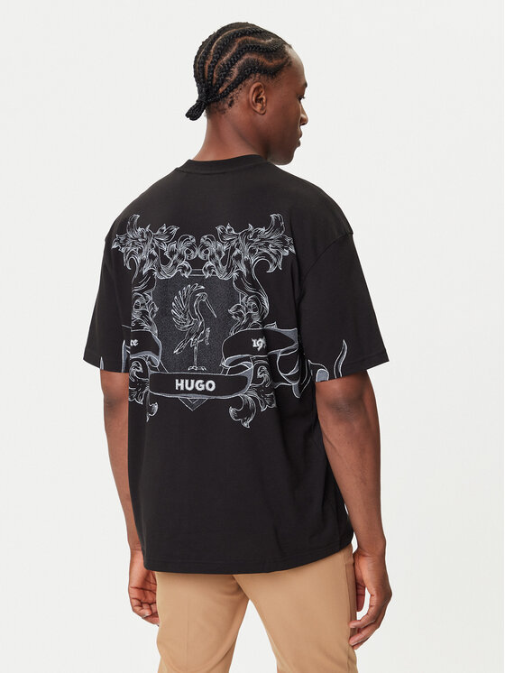 HUGO HUGO T-Shirt Duarms 50542817 Czarny Oversize