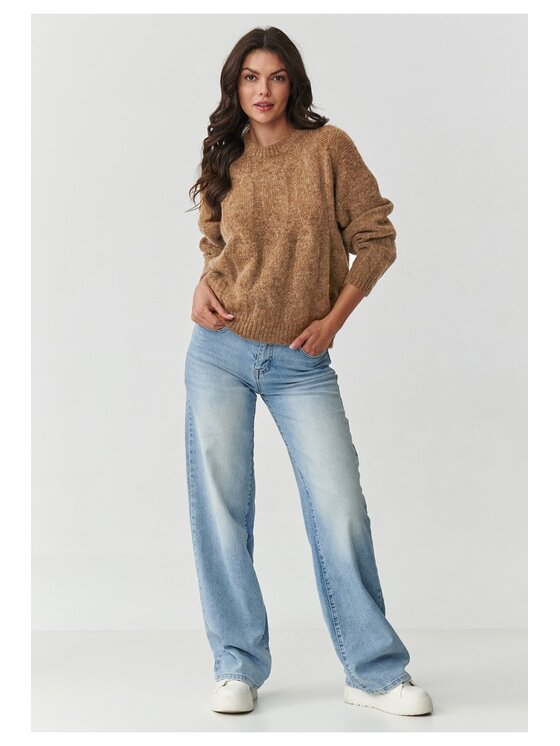 Makadamia Makadamia Sweter S169 Brązowy Boxy Fit