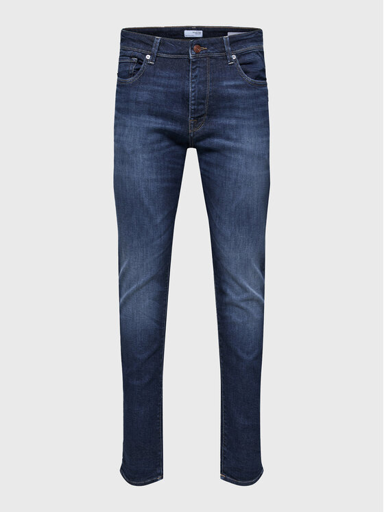 Selected Homme Selected Homme Jeansy Leon 16088264 Granatowy Slim Fit