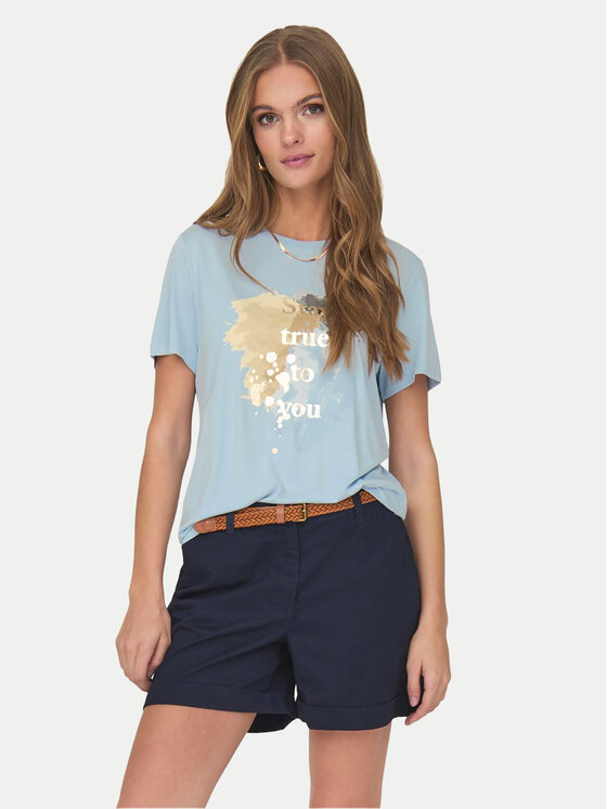 ONLY ONLY Тишърт 15303212 Светлосин Regular Fit