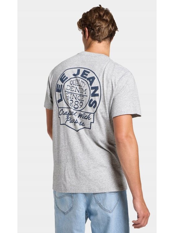 Lee Lee T-Shirt Relaxed Tee Szary Relaxed Fit