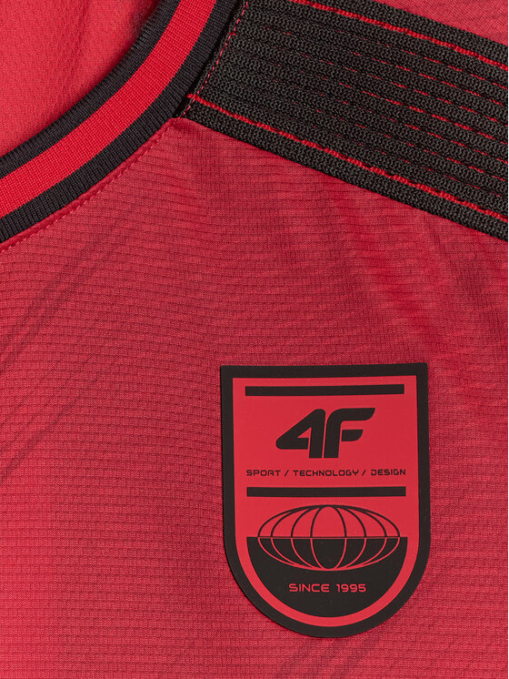4F 4F Koszulka techniczna FOOTBALL Czerwony Regular Fit
