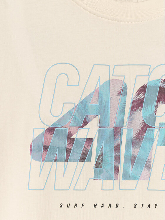 4F 4F T-Shirt CATCH THE WAVE Biały Regular Fit