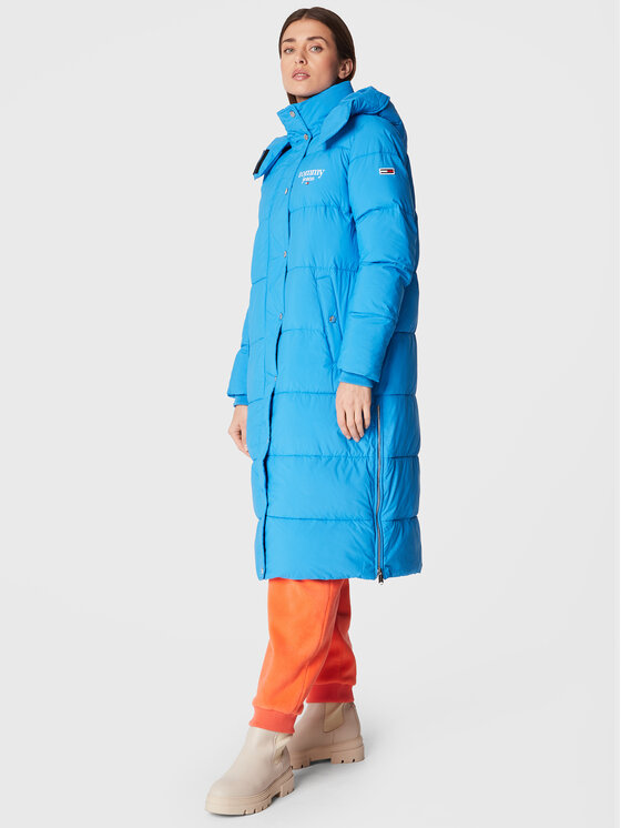 Tommy Jeans Geacă din puf Graphic DW0DW14310 Albastru Regular Fit Albastru imagine noua