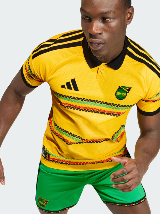 adidas adidas Koszulka techniczna Jamaica 26 x Bob Marley Home Authentic Jersey Żółty Slim Fit