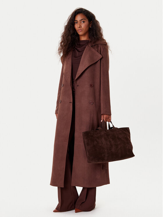 BARDOT BARDOT Тренч Kira Vegan Suede 57053JB4 Кафяв Regular Fit