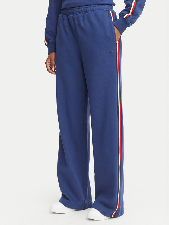 Tommy Hilfiger Tommy Hilfiger Долнище анцуг UW0UW06628 Син Wide Leg
