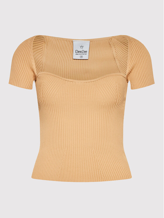 DeeZee DeeZee Блузка Julietta BLK003 Бежевий Slim Fit