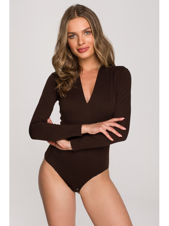 Stylove Stylove Body S327 Brązowy Slim Fit