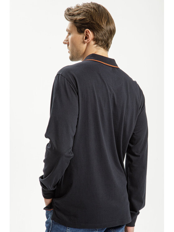 Cross Jeans Cross Jeans Longsleeve 16038-001 Granatowy Regular Fit