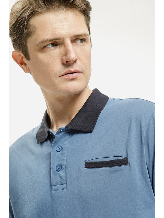 Cross Jeans Cross Jeans Polo 16066-005 Niebieski Regular Fit