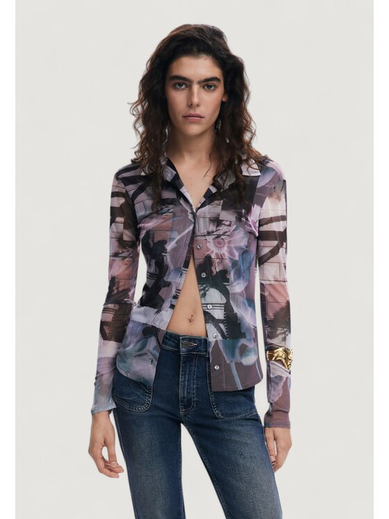 Desigual Desigual Μπλουζάκι TS_SHELLEY Μαύρο Long Fit