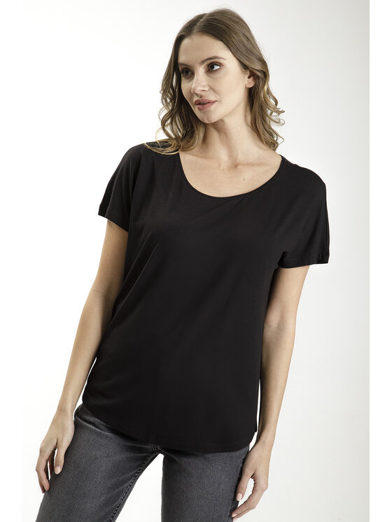 Cross Jeans Cross Jeans T-Shirt 55924-020 Czarny Oversize