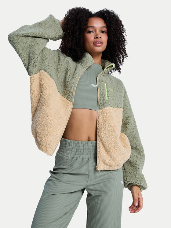 Roxy Roxy Felpa di pile Boundless Spirit ERJPF03249 Verde Regular Fit