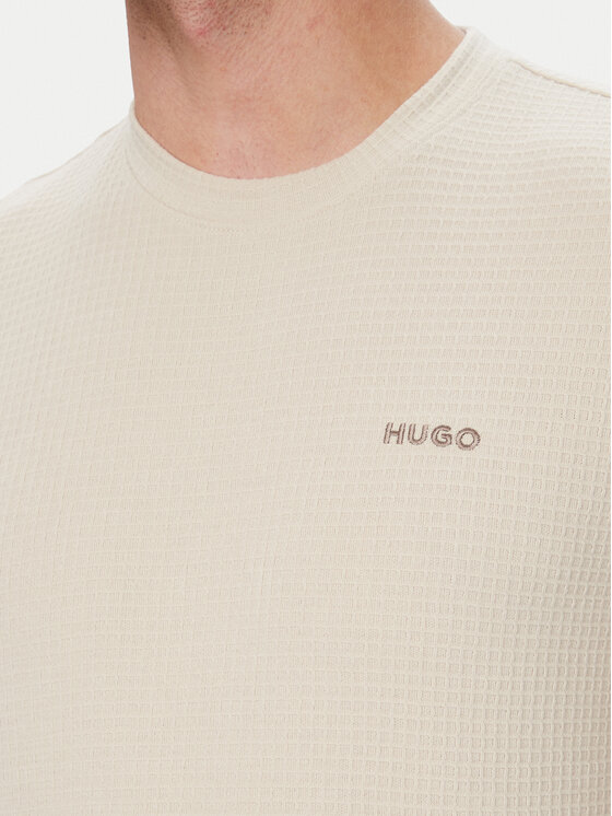 HUGO HUGO T-Shirt Austin 50532011 Beżowy jasny Regular Fit