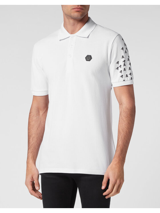 PHILIPP PLEIN PHILIPP PLEIN Polo 127 Biały Slim Fit