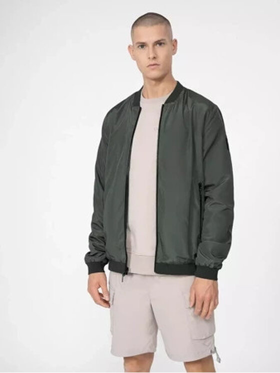 4F 4F Kurtka bomber 4FSS23TJACM013-44S Szary Regular Fit