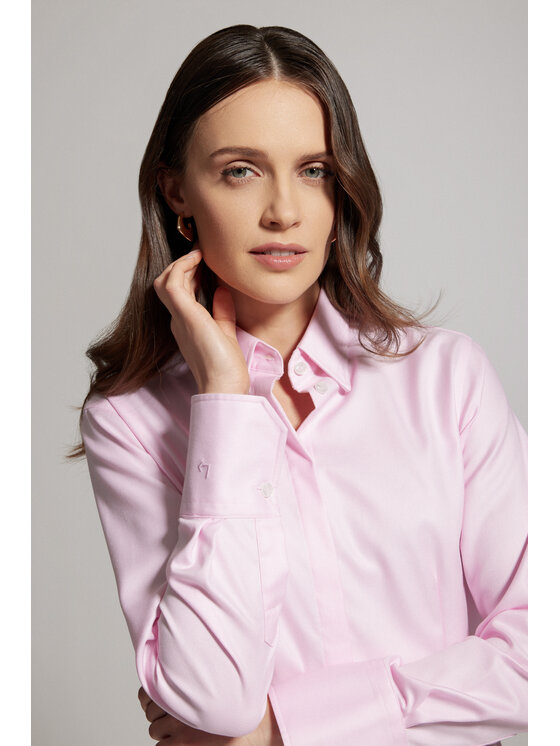 Lancerto Lancerto Koszula Koszula Damska Różowa Bawełniana Varda Slim KO073224000069 Różowy Slim Fit